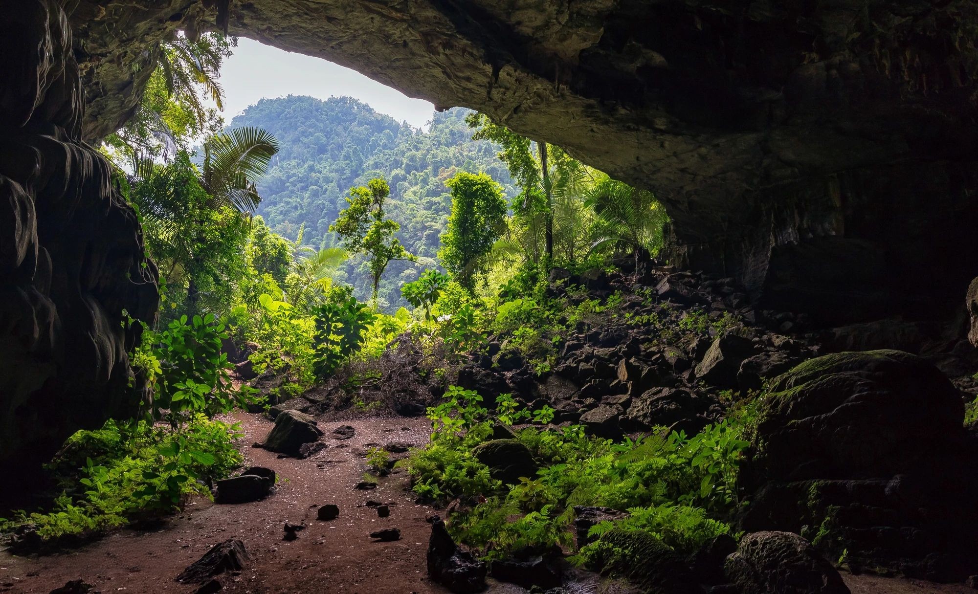 Hang Tiên 1 là nơi du khách chiêm ngưỡng kỳ quan vòng xoáy mắt bão nhưng để đến hang Tiên 2 phải tiếp tục đi bộ khoảng 30 phút.