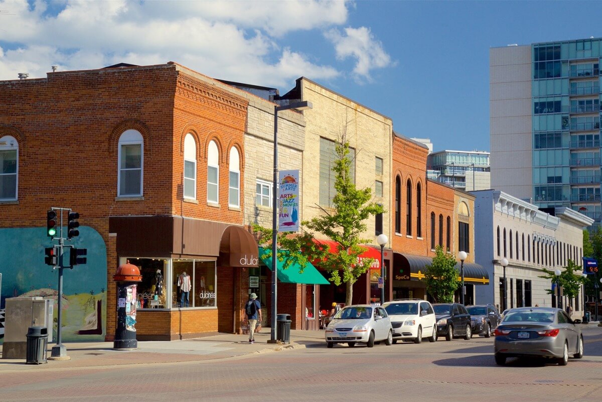 Một góc phố tại Iowa.