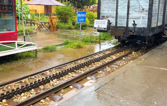 Đường sắt răng cưa ở ga Đà Lạt. 