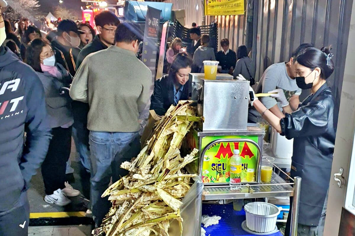 Xe nước mía ở Cheongju, Hàn Quốc