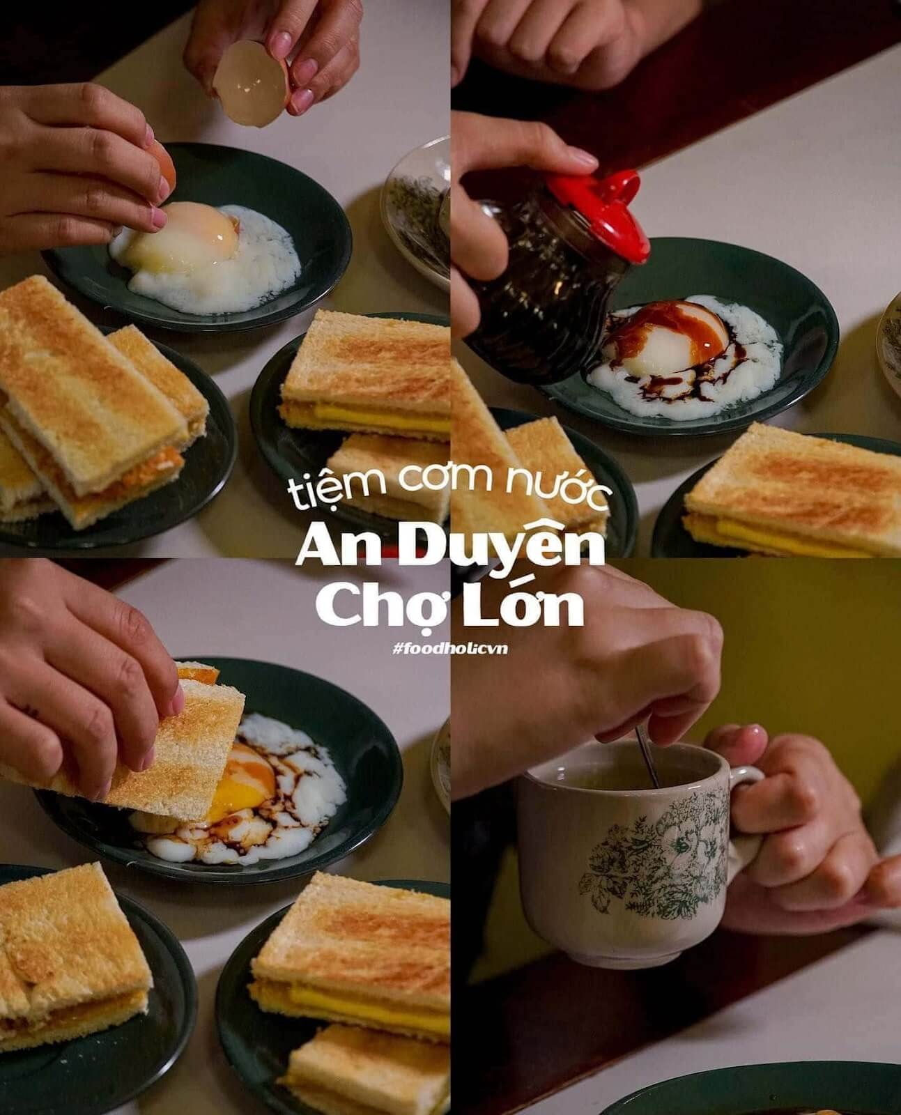 Bánh mì nướng cadé và trứng lòng đào nấu chậm thơm phức
