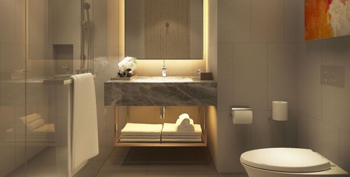 Nội thất bên trong toilet của một khách sạn 5 sao.