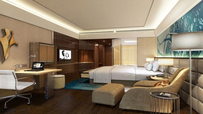 Nội thất bên trong một căn phòng khách sạn 5 sao.